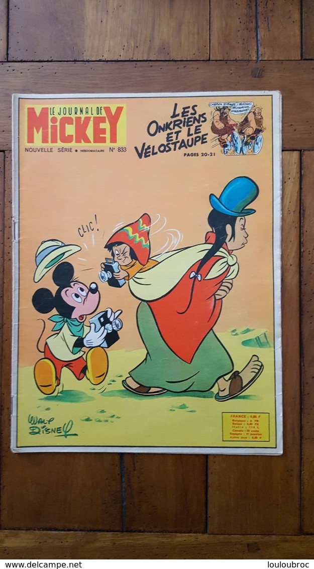 LE JOURNAL DE MICKEY ANNEE 1968  N°833 - Journal De Mickey