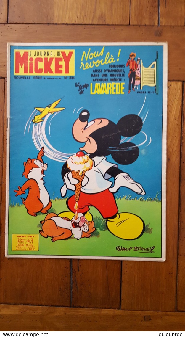 LE JOURNAL DE MICKEY ANNEE 1968  N°834 - Journal De Mickey