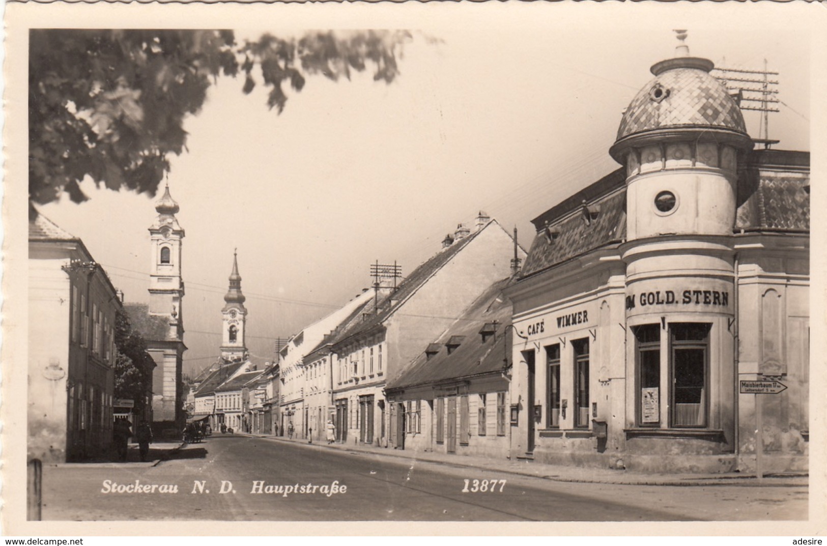 STOCKERAU (Niederdonau) - Hauptstrasse, Cafe Wimmer, Fotokarte Verlag HDH, Um 1935 - Stockerau