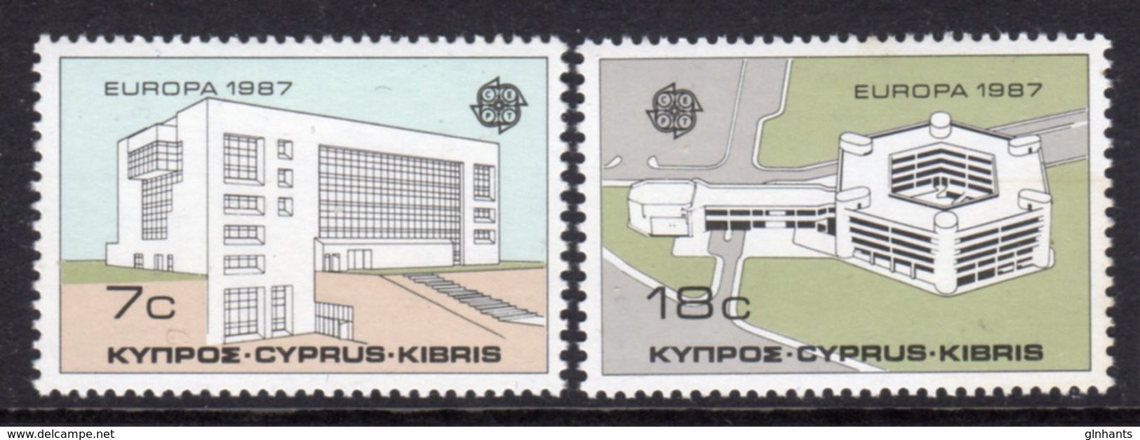 CYPRUS - 1987 EUROPA MODERN ARCHITECTURE SET (2V) FINE MNH ** SG 704-705 - Unused Stamps