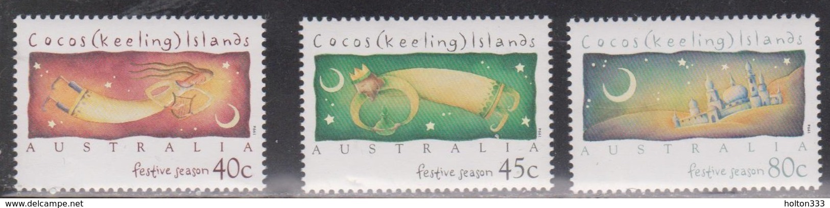 COCOS (KEELING) ISLANDS Scott # 297-9 MNH - Christmas 1994 - Cocos (Keeling) Islands