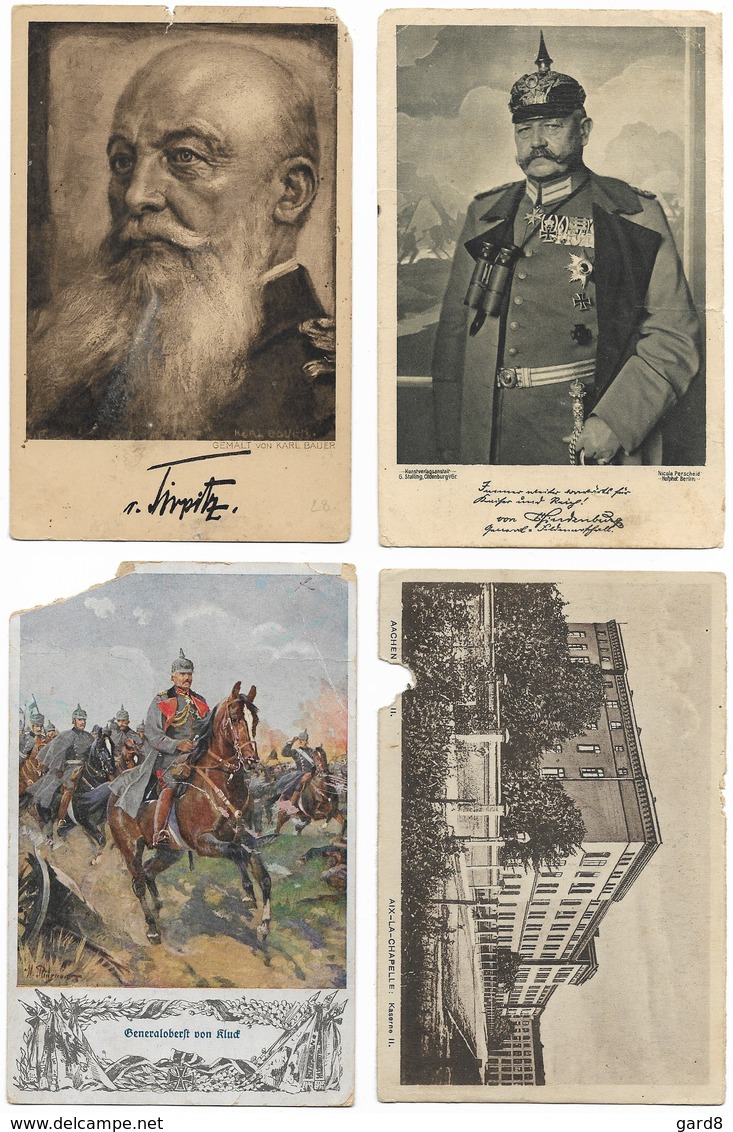 Lot De 4 Cartes Militaires Allemandes En Mauvais état   - Cachet Du R. Des Gardes Du Corps  - WWI - Weltkrieg 1914-18