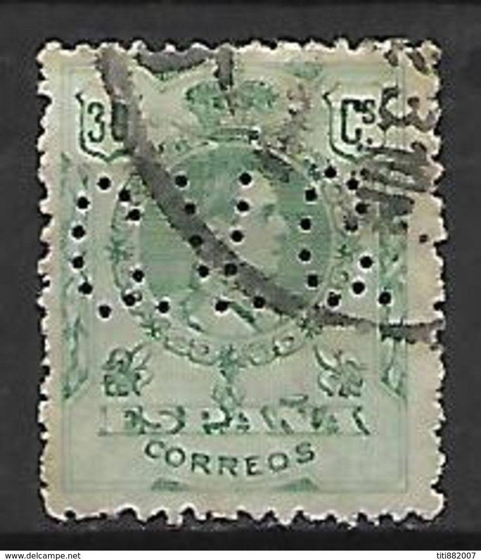 ESPAGNE    -    1909 .  Y&T N° 249 Oblitéré.  Perforé  /  Perfin. - Perforadas