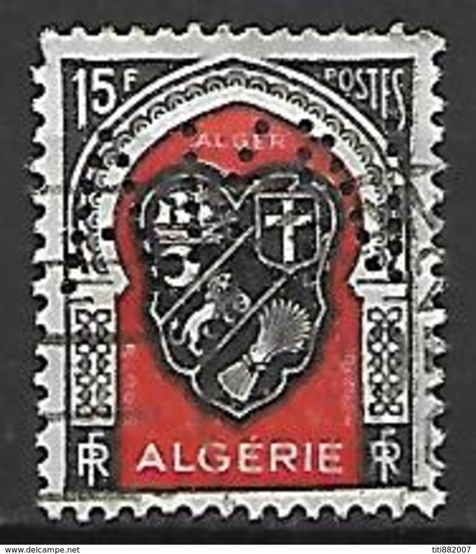 ALGERIE   -    1948 .  Y&T N° 271 Oblitéré.  Perforé  /  Perfin. - Perforadas