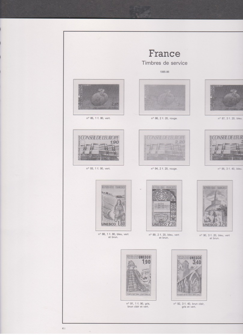 44 Feuilles Pré-imprimées Avec Pochettes YVERT Et TELLIER 22 Anneaux Jeux France 1986 à 1990 - Pré-Imprimés