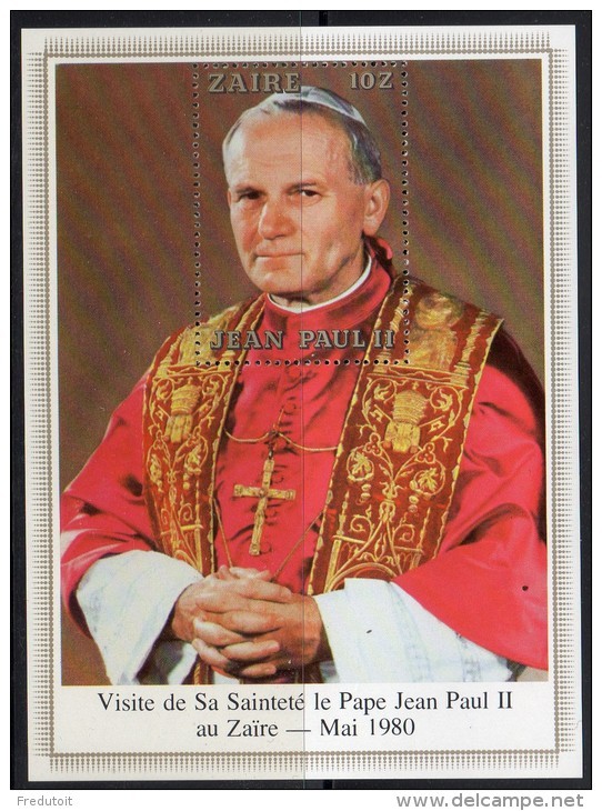 ZAIRE - BLOC N° 42  **  (1980) JEAN-PAUL II - Neufs