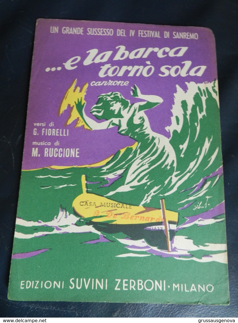 7E) SPARTITO E LA BARCA TORNO SOLA IV FESTIVAL SANREMO - Spartiti