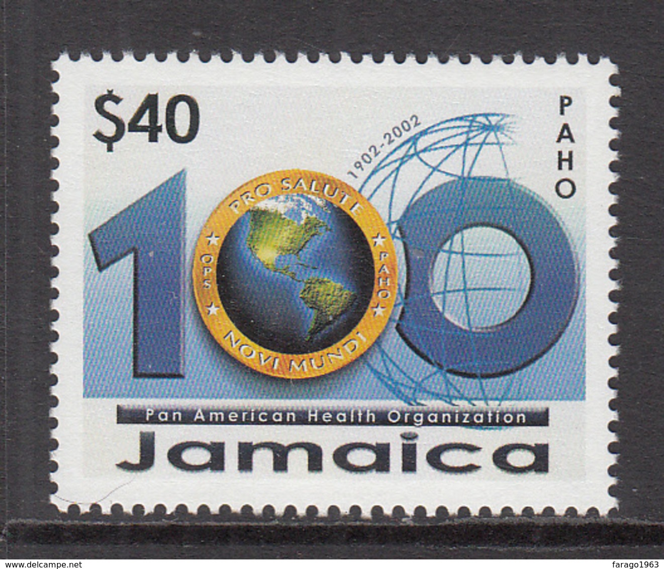 2002 Jamaica  Pan American Health Organisations  Complete Set Of 1 MNH - Jamaica (1962-...)