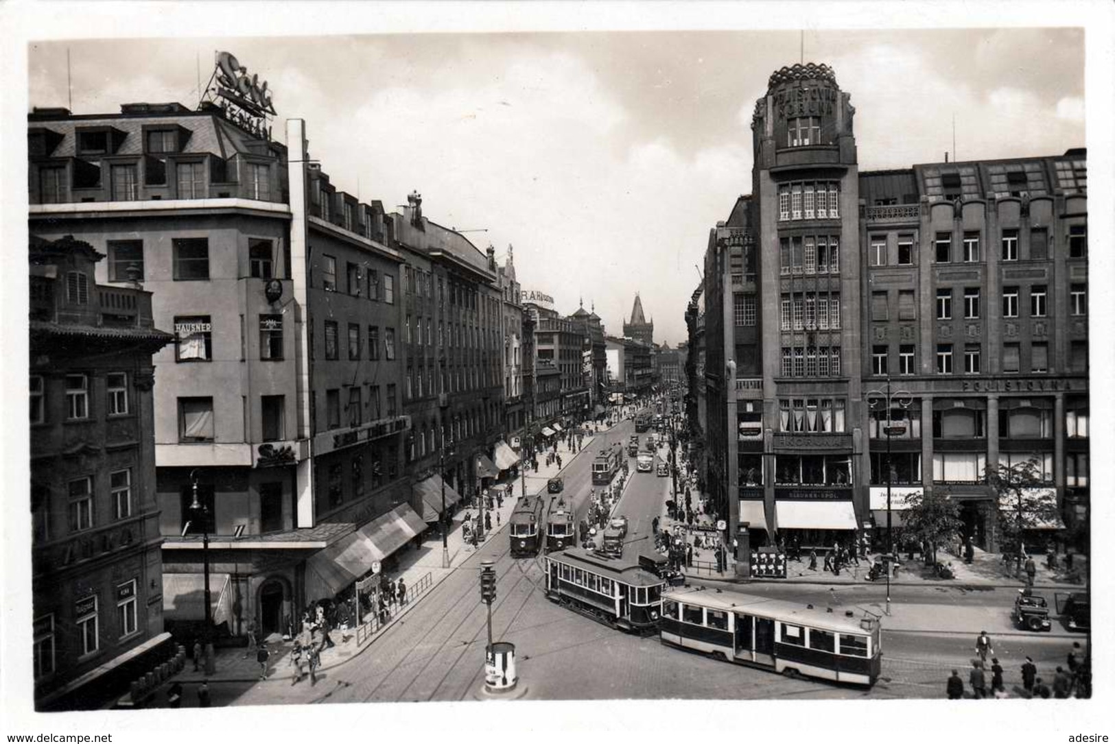 1935? PRAG - Graben Strassenbahn, Fotokarte - Tschechische Republik