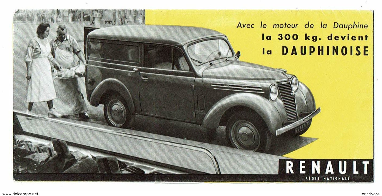 RENAULT La Dauphinoise Dauphine Break Plaquette Publicitaire Descriptive - Voitures