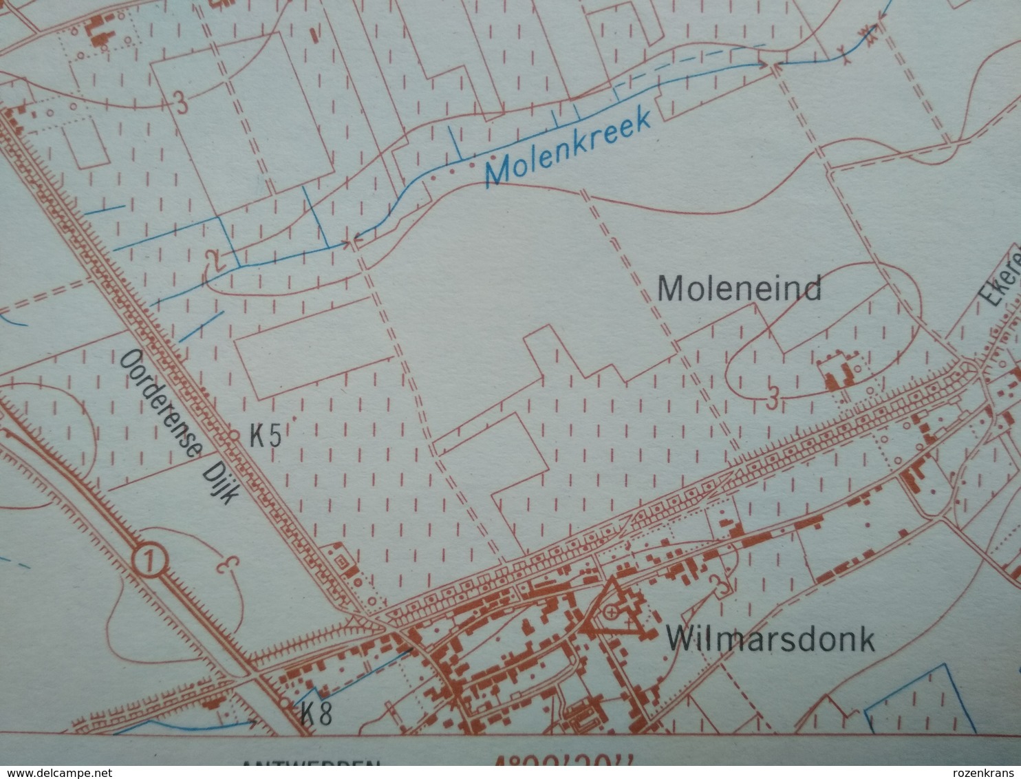 Topografische kaart STAFKAART Ekeren Brasschaat Kamp Van Oorderen Wilmarsdonk Stabroek Putte Kapellen Mariaburg Hoogboom