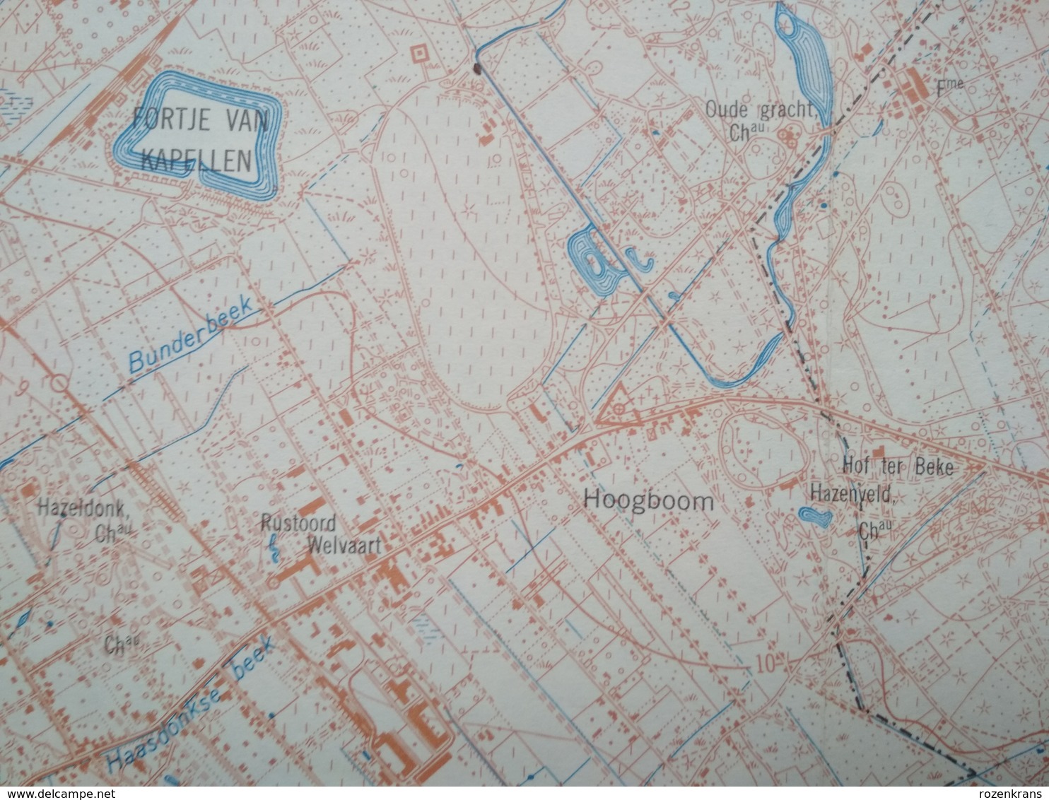 Topografische kaart STAFKAART Ekeren Brasschaat Kamp Van Oorderen Wilmarsdonk Stabroek Putte Kapellen Mariaburg Hoogboom