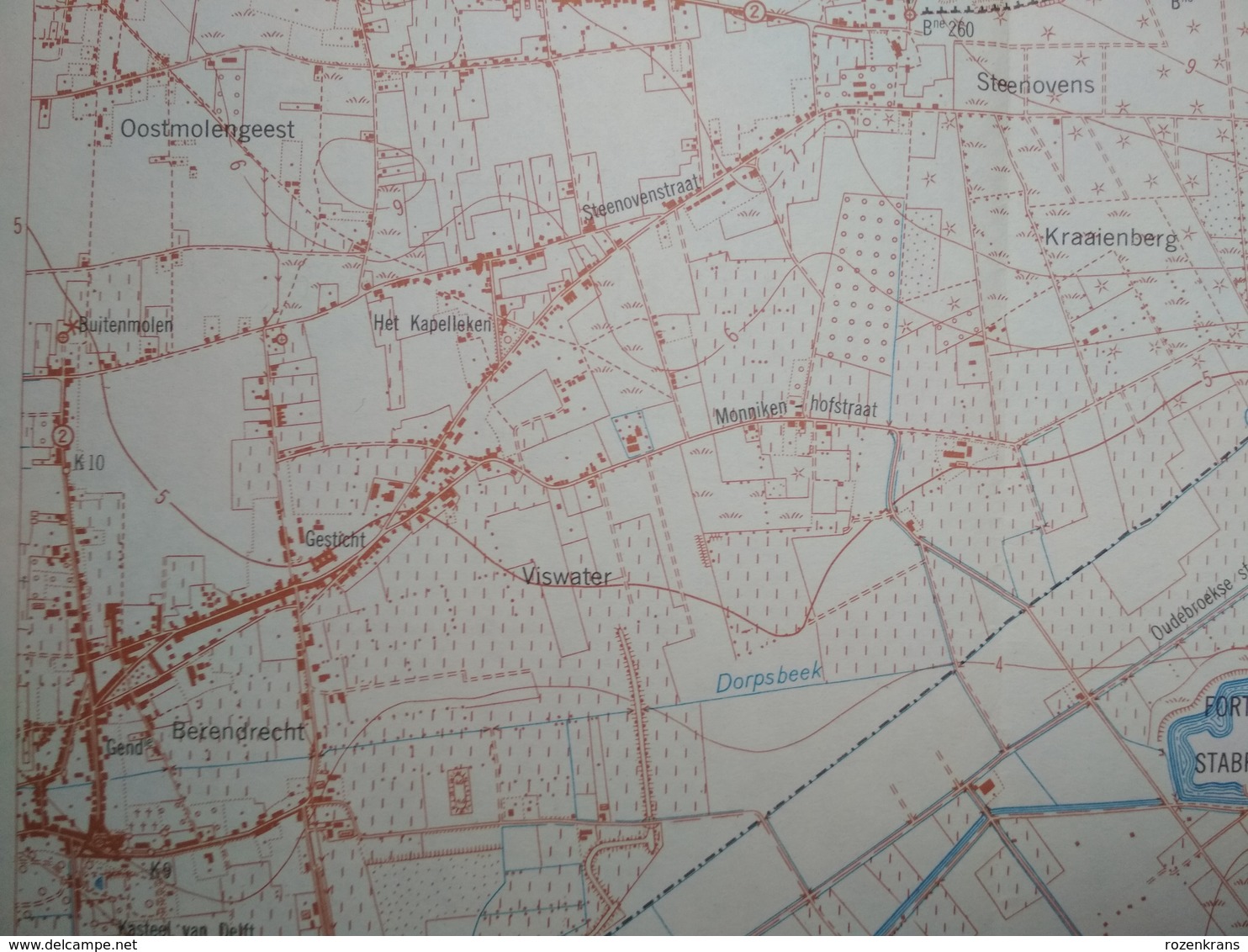 Topografische kaart STAFKAART Ekeren Brasschaat Kamp Van Oorderen Wilmarsdonk Stabroek Putte Kapellen Mariaburg Hoogboom