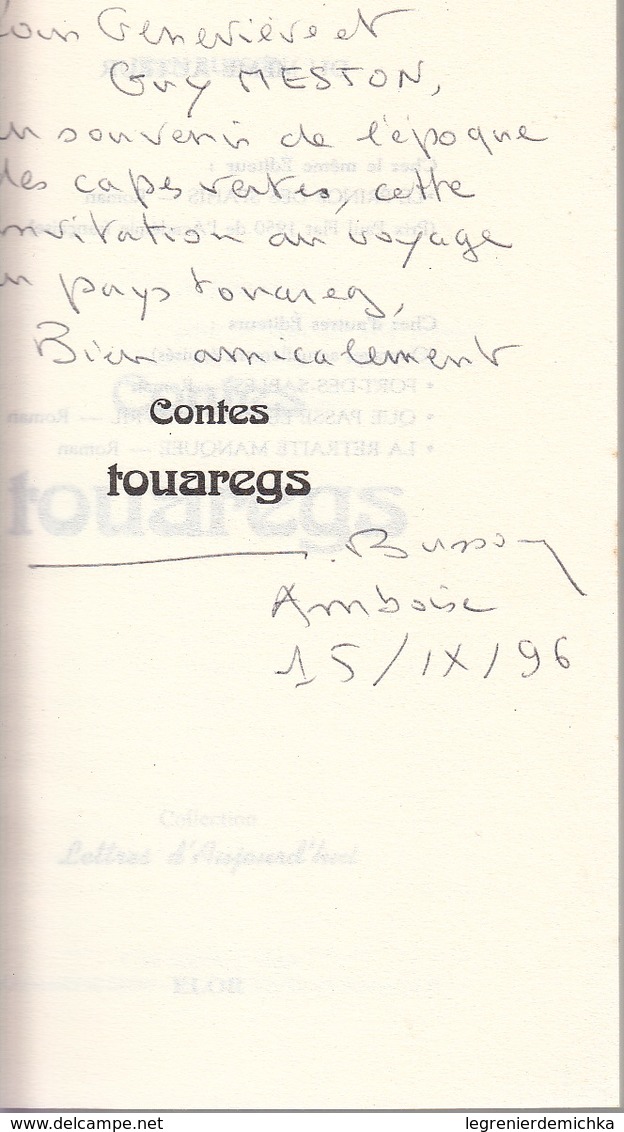 Livre CONTES TOUAREGS De Jean BUSSON - Elor Lettres D'Aujourd'hui 1995 - Autres & Non Classés