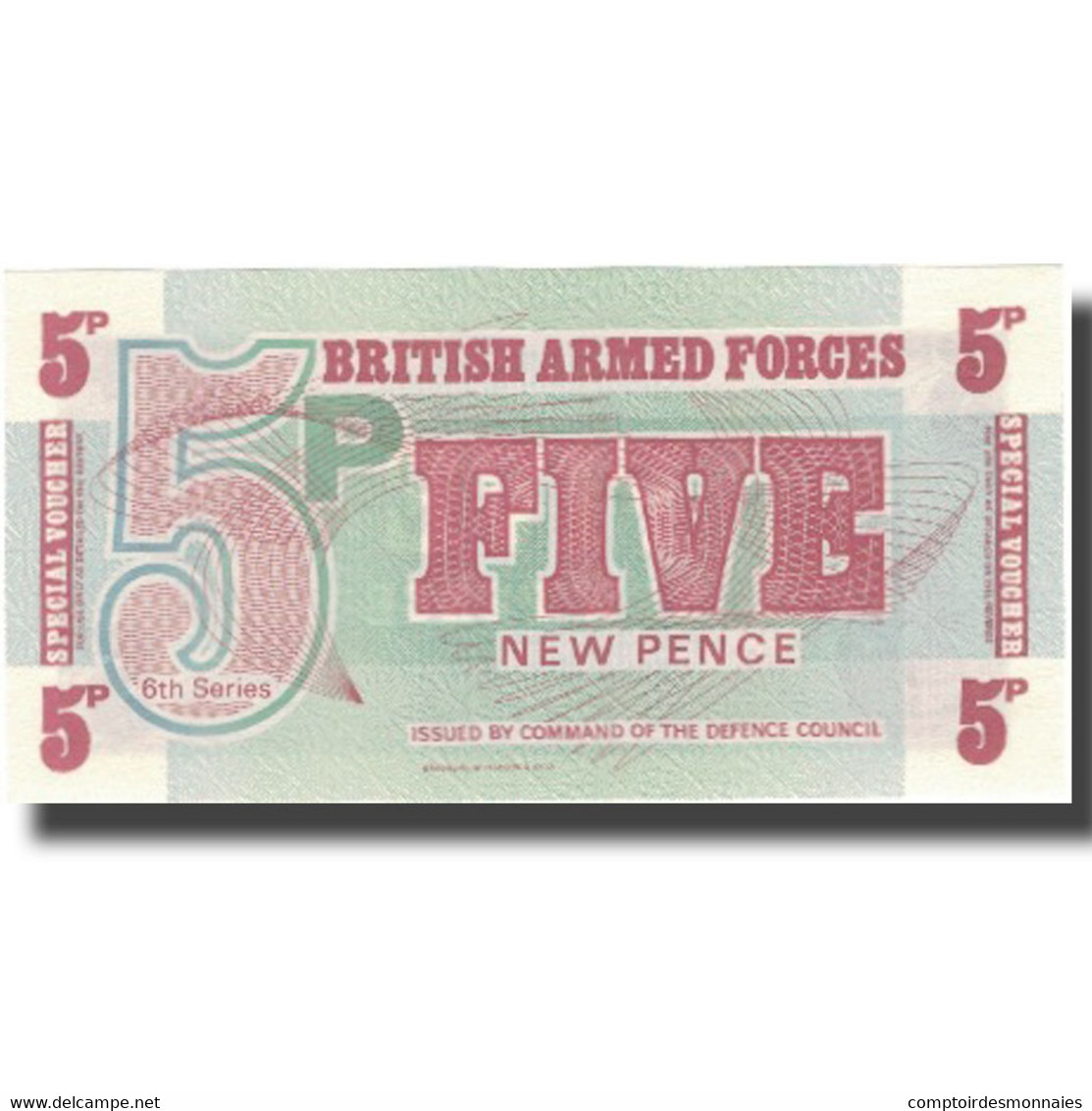 Billet, Grande-Bretagne, 5 New Pence, KM:M44a, NEUF - British Armed Forces & Special Vouchers