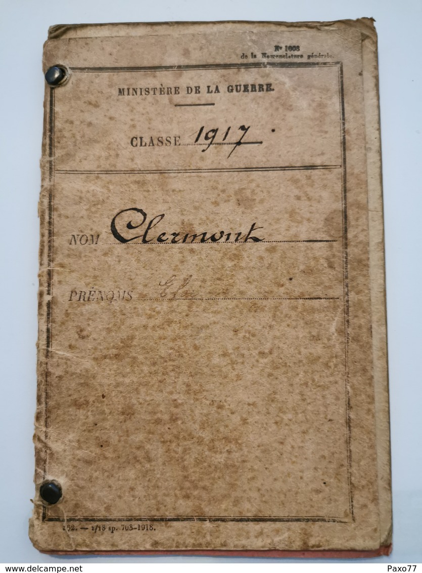 Carnet Ministère De La Guerre 1917 - 1914-18