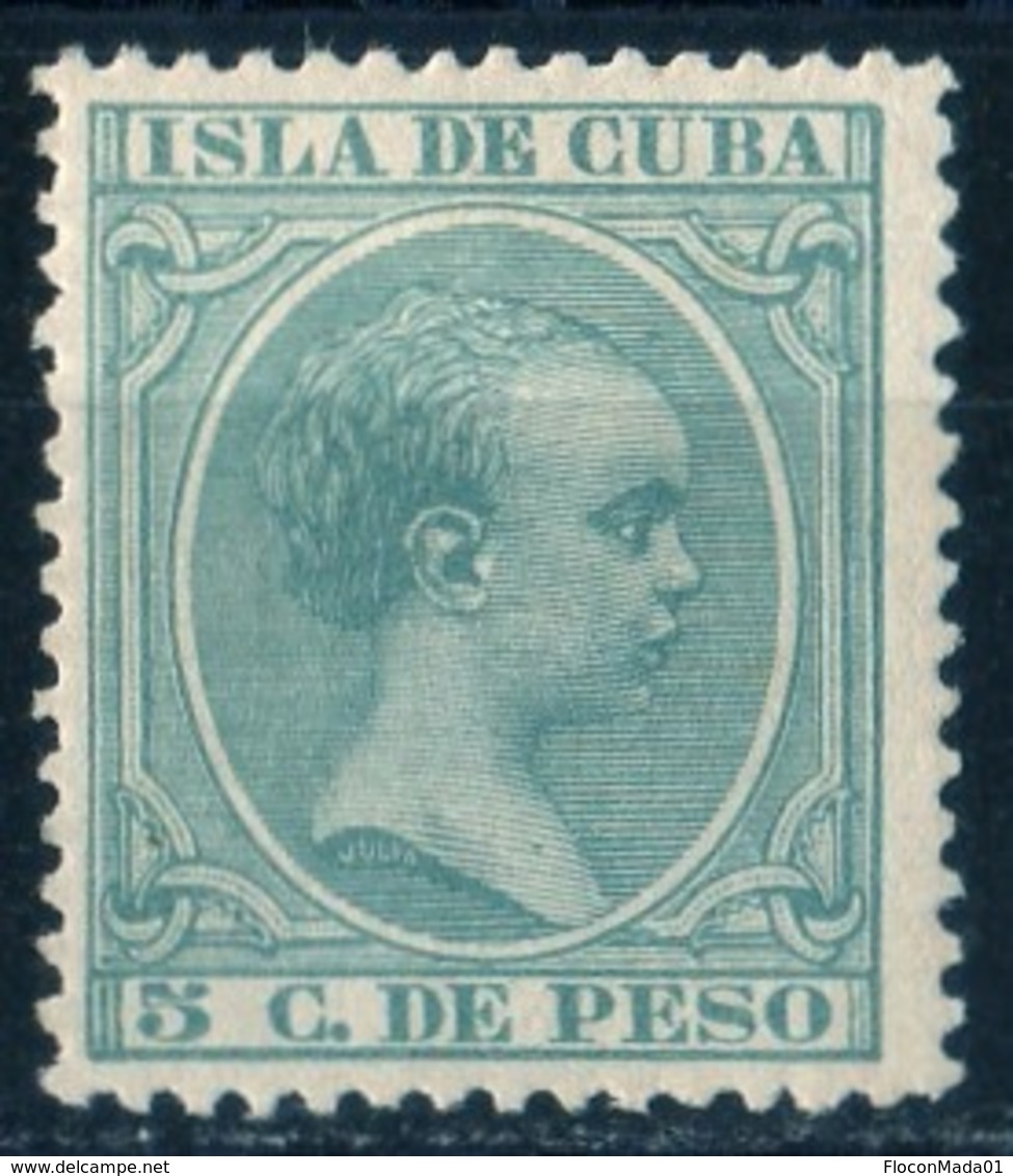 Cuba 1891 Alphonse XIII 5c Vert  YT 82 MNH - Préphilatélie