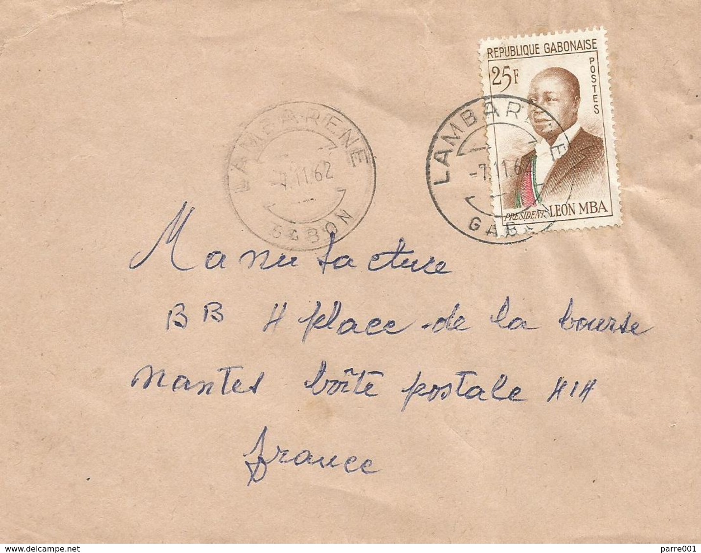 Gabon 1962 Lambarene President Leon Mba 25f Cover - Gabun (1960-...)