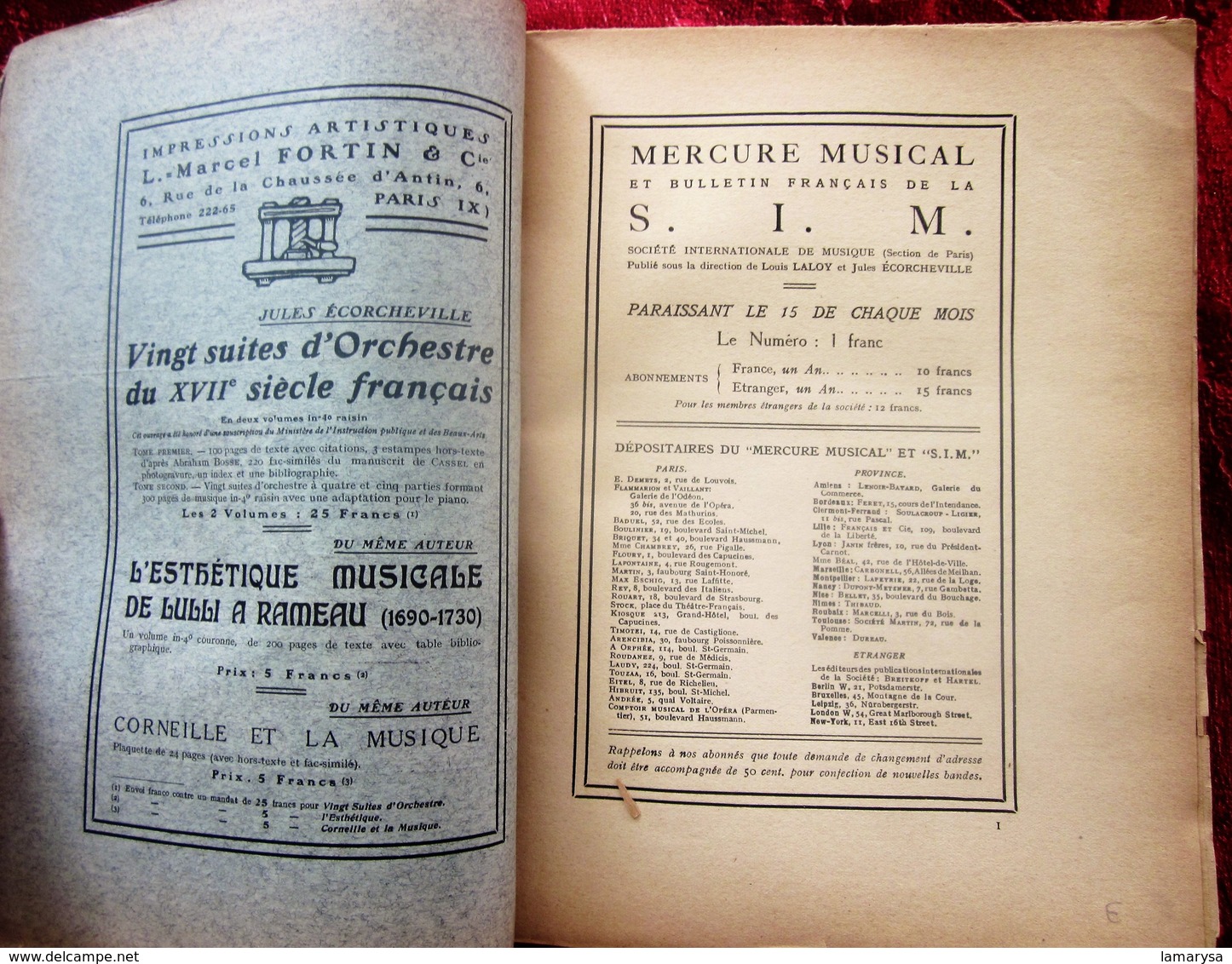 1907 MERCURE MUSICAL BULLETIN Français S.I.M.-SOCIÉTÉ INTERNATIONAL DE MUSIQUE Revue Culture PIANO - POÉSIE PARTITIONS - Música