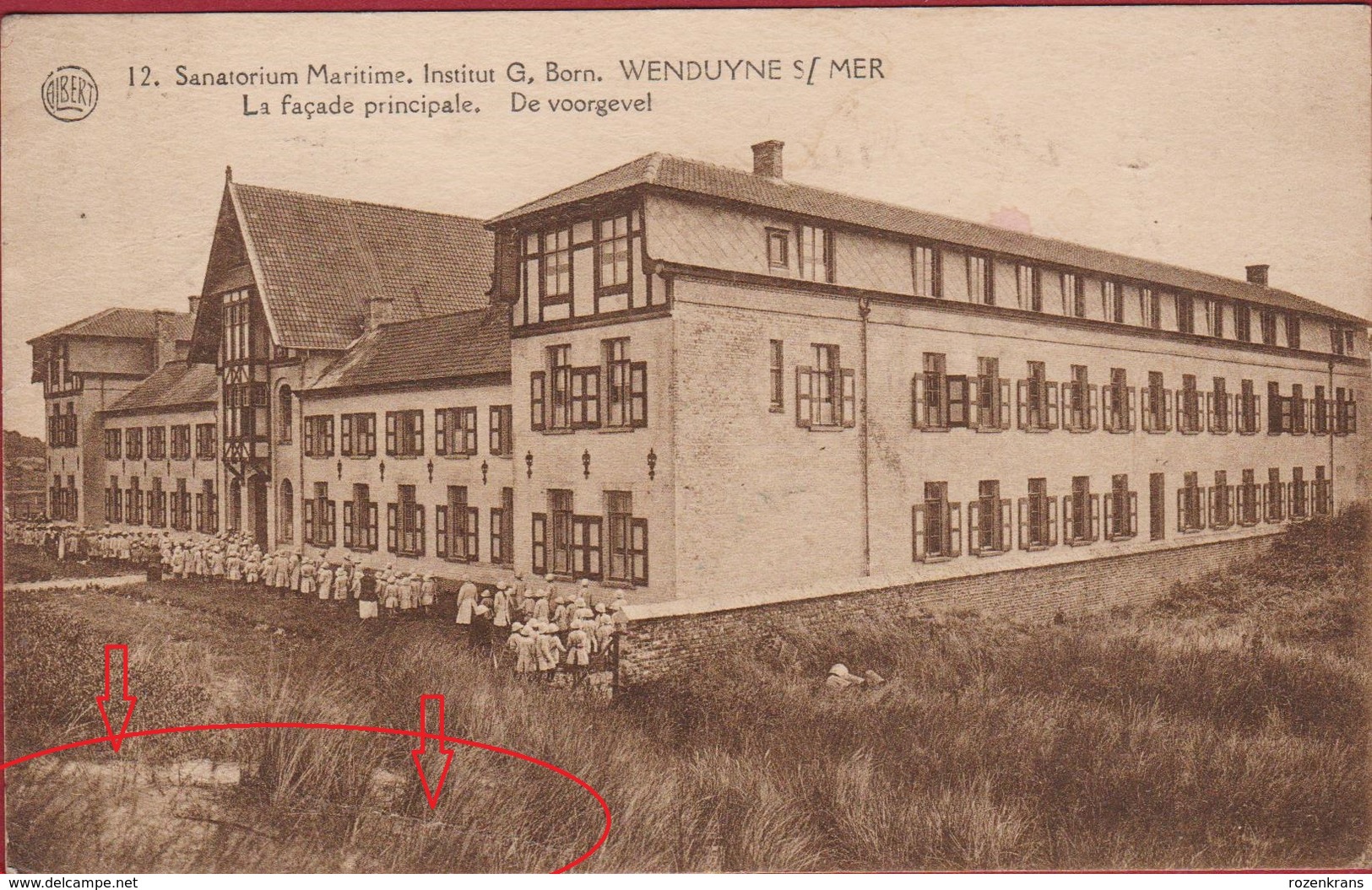 Wenduine Wenduyne Sur Mer Sanatorium Maritime Institut Georges Born Voorgevel La Facade Principale (Kreuk) - Wenduine