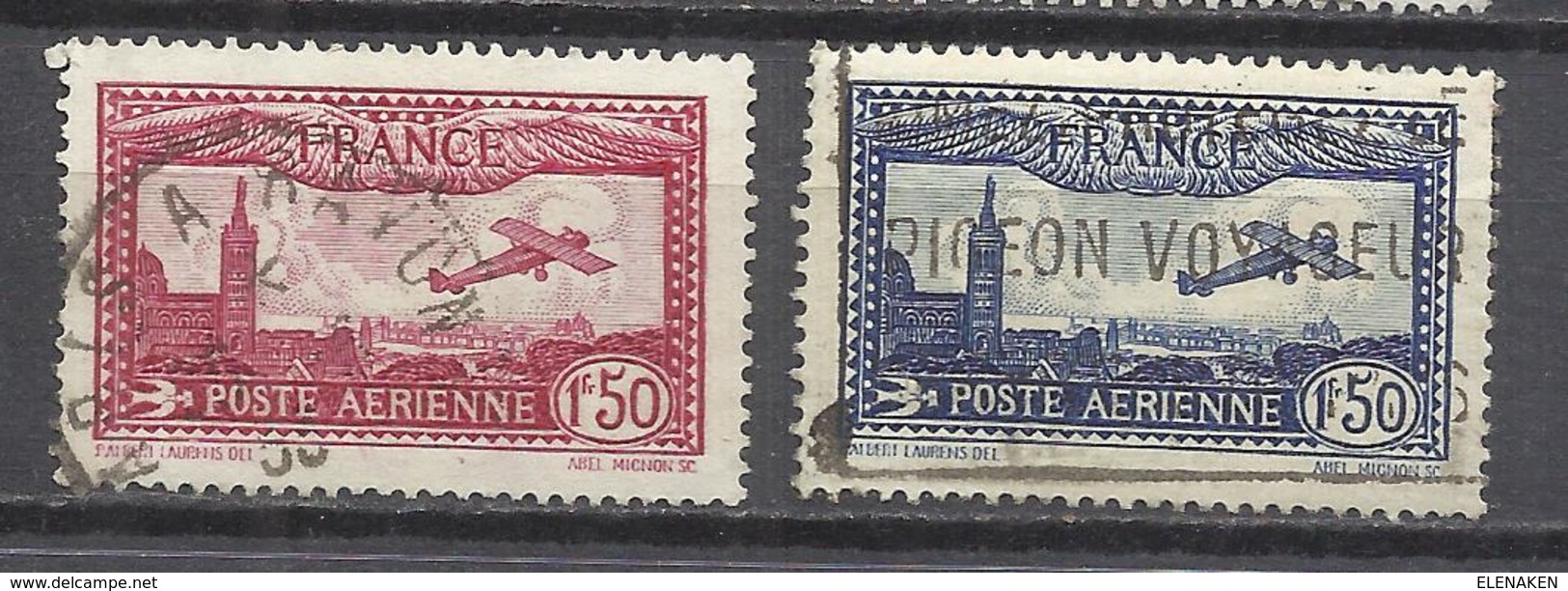 98C-SERIE COMPLETA FRANCIA AEREOS VUELO SOBRE PARIS 1930 Nº5/6 VALOR 7,00€ USADOS,FOTO REAL,AVIACION AEREOS AVIONES - 1927-1959 Matasellados