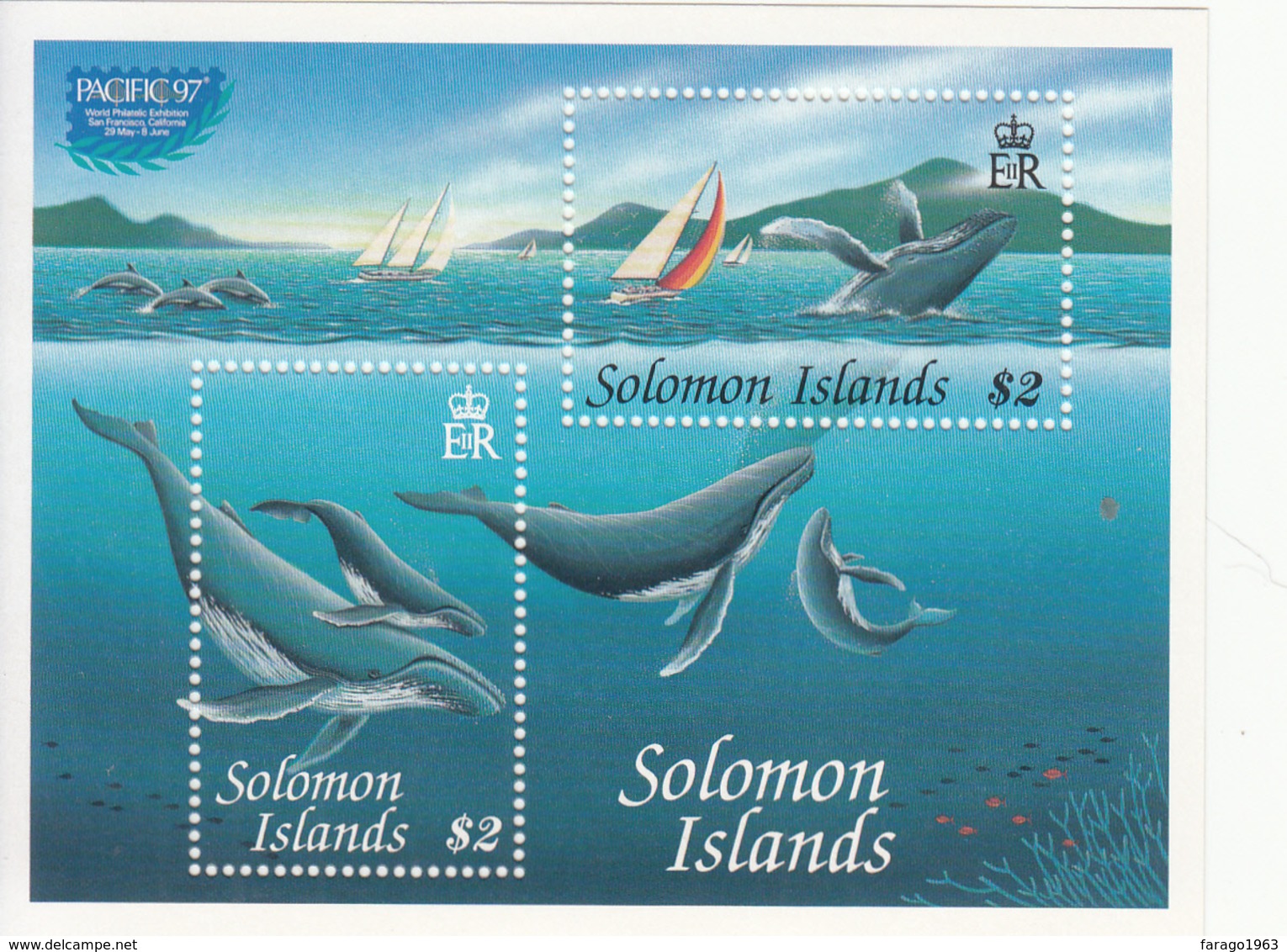 1997 Solomon Islands  Whales Souvenir Sheet  MNH - Salomoninseln (Salomonen 1978-...)