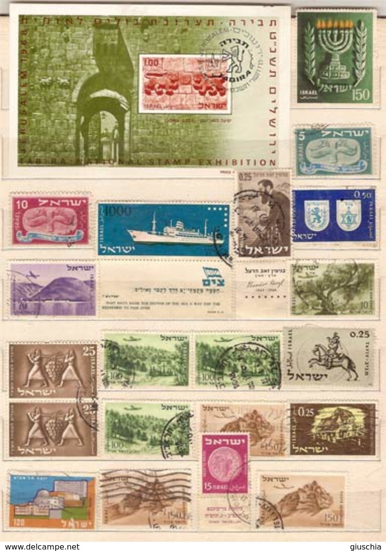 (Fb).Israele.1948-1961.Accumulazione Di Francobolli Usati (3 Scansioni) (237-16) - Collezioni & Lotti