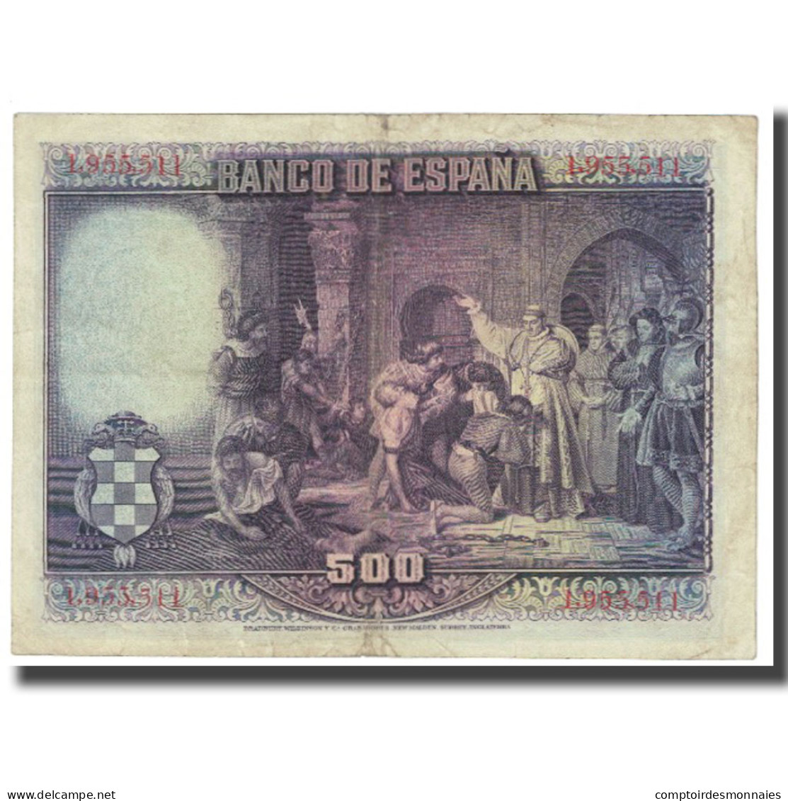 Billet, Espagne, 500 Pesetas, 1928, 1928-08-15, KM:77a, TTB - 500 Pesetas