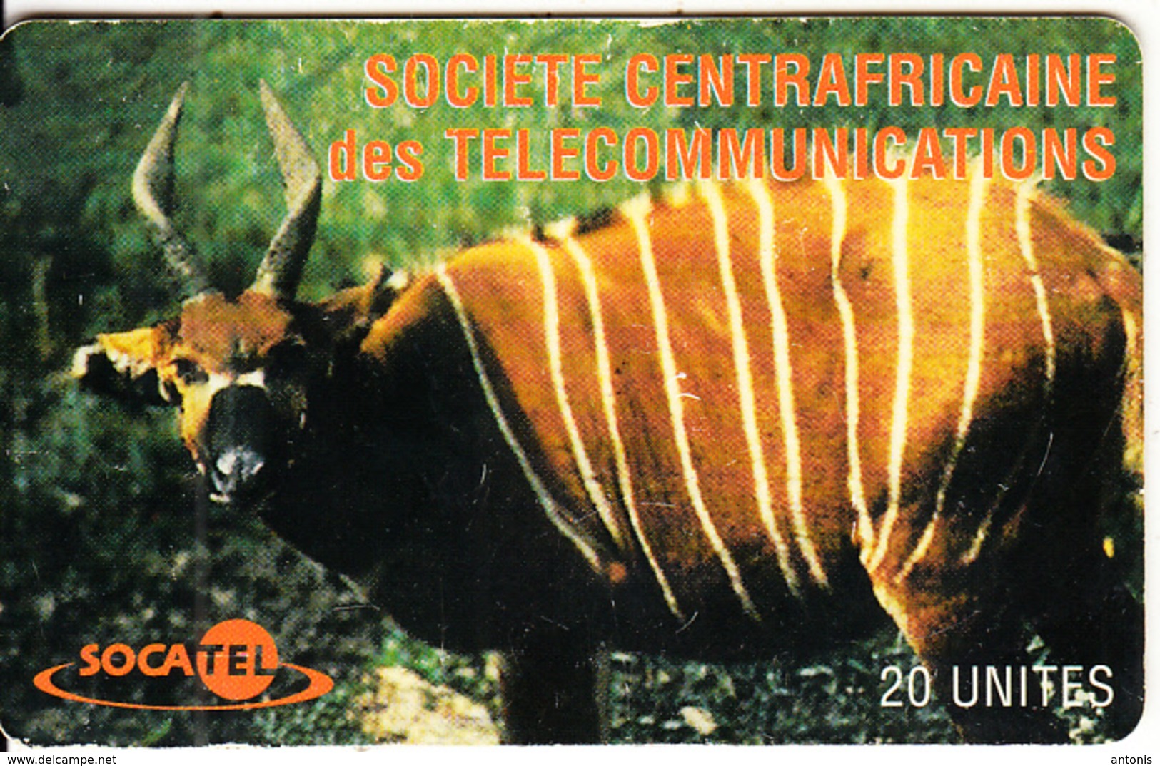CENTRAL AFRICAN REPUBLIC(chip) - Antelope, Used - Central African Republic