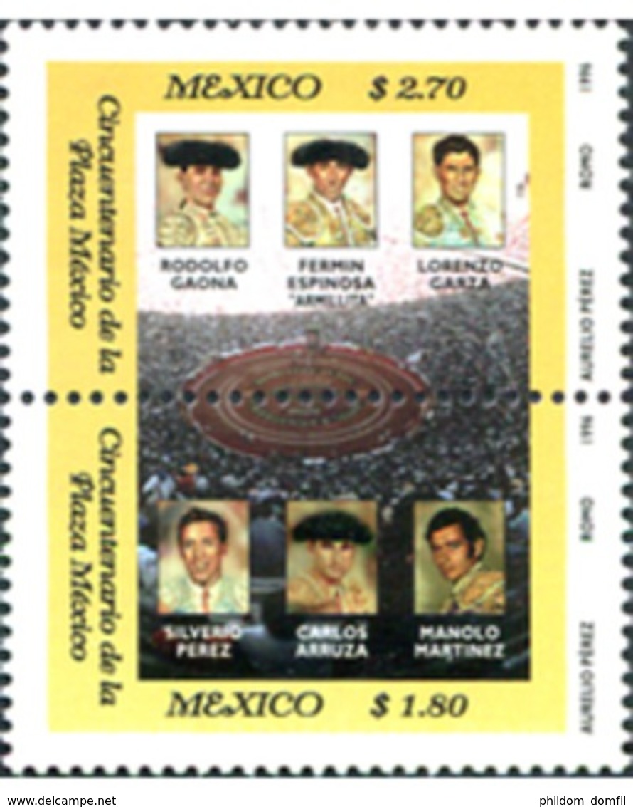 Ref. 5385 * MNH * - MEXICO. 1996. 50 ANIVERSARIO DE LA PLAZA DE TOROS DE LA CIUDAD DE MEXICO - Mexico