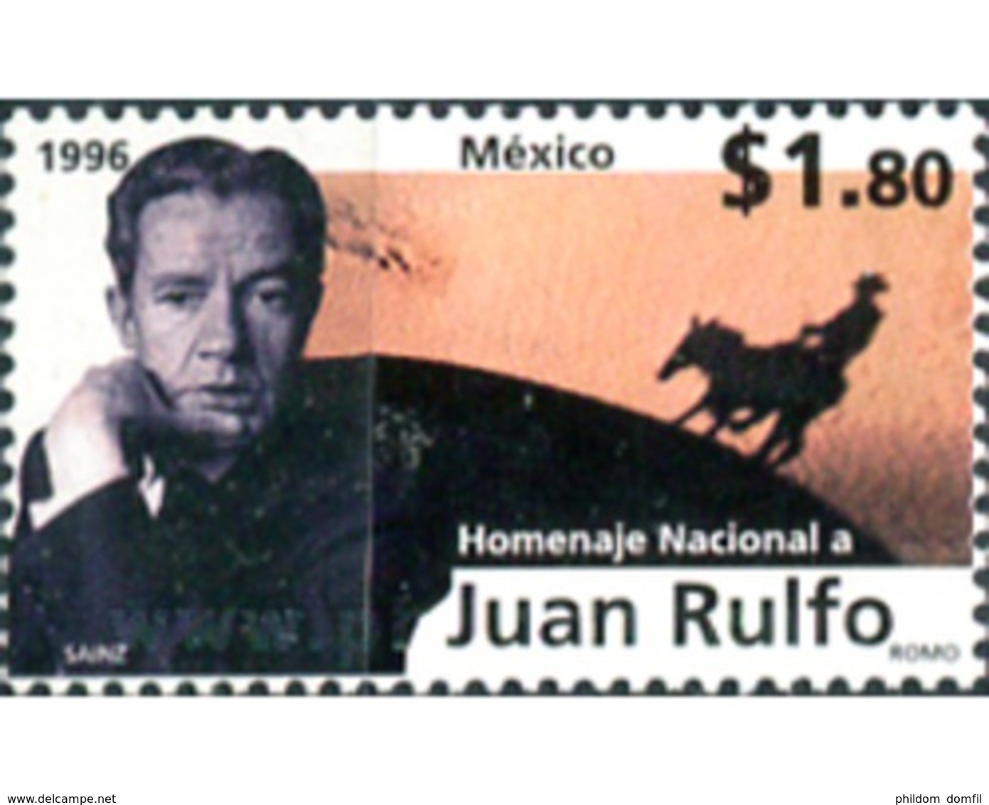 Ref. 75222 * MNH * - MEXICO. 1996. 10 ANIVERSARIO DE LA MUERTE DE JUAN RULFO - Horses