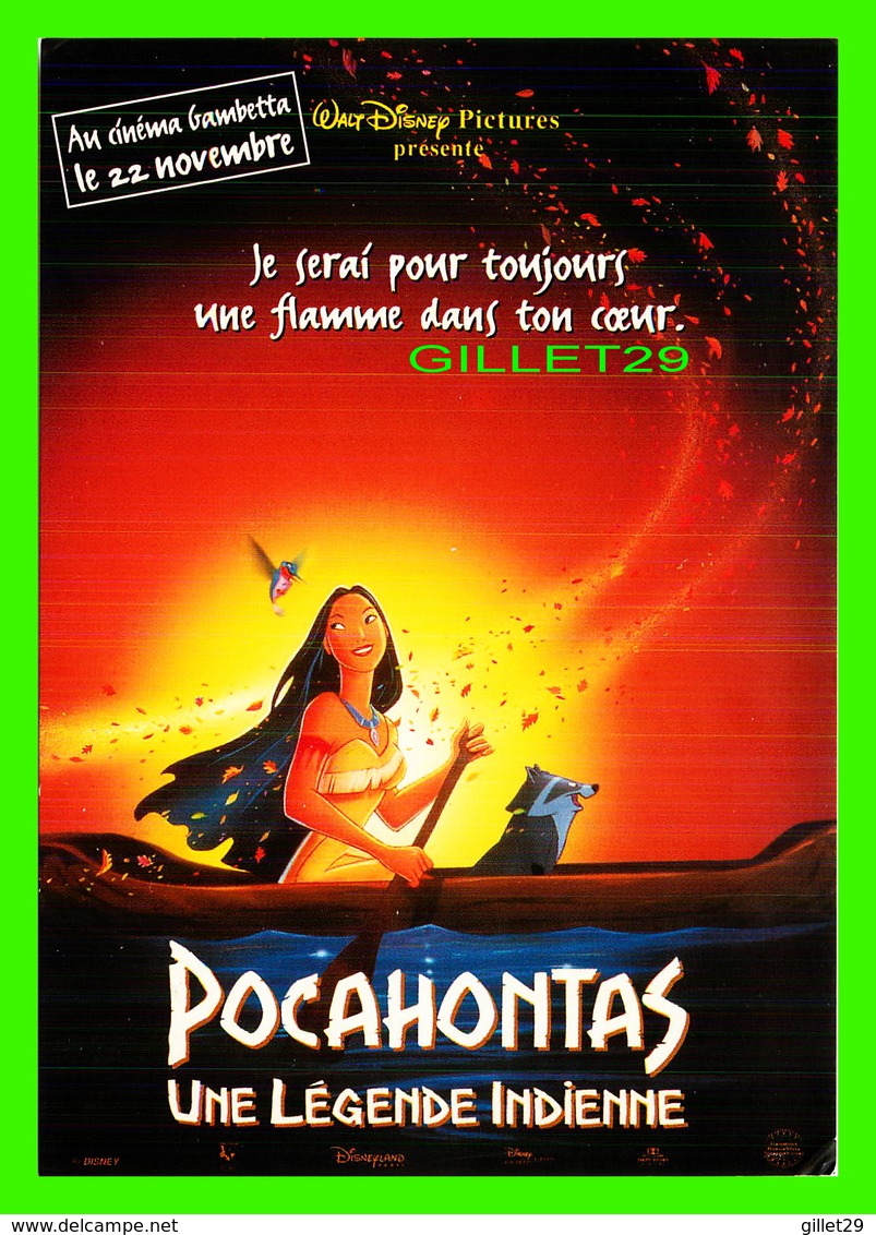 AFFICHES DE FILM - " POCAHONTAS " WALT DISNEYS PICTURES - CINÉMA GAMBETTA - - Affiches Sur Carte