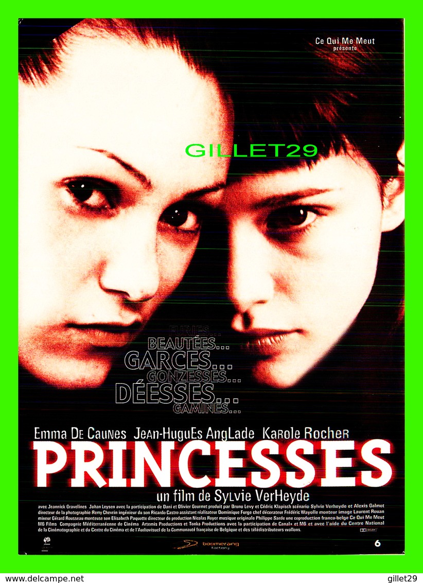 AFFICHES DE FILM - " PRINCESSES " FILM DE SYLVIE VERHEYDE EN 2000 AVEC EMMA DE CAUNES, JEAN H ANGLADE, KAROLE ROCHER - - Affiches Sur Carte