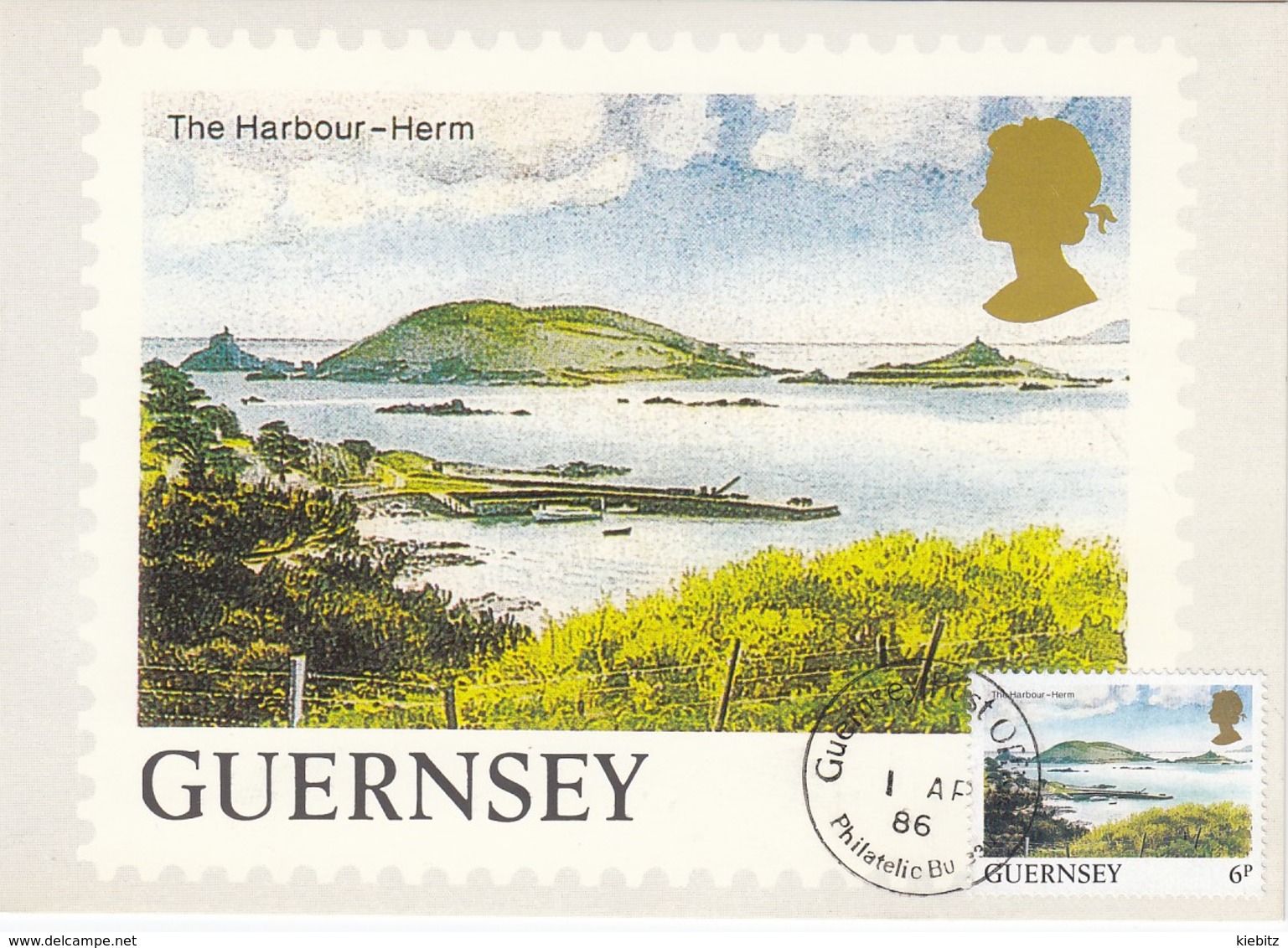 GUERNSEY 1985 - MiNr: 328  Maxicard Hafen Herm - Guernsey