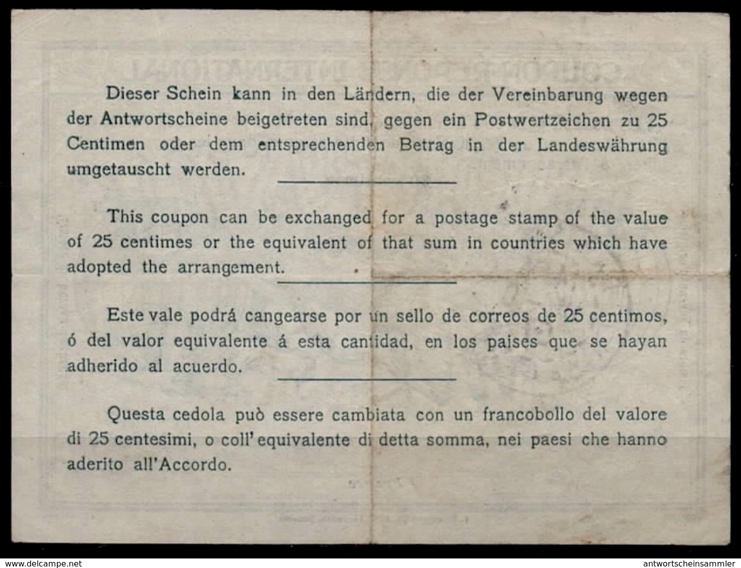 FRANCE 1907, Ro1 International Reply Coupon Reponse IAS IRC Antwortschein O PARIS 18.10.1907 Early Date ! - Buoni Risposte