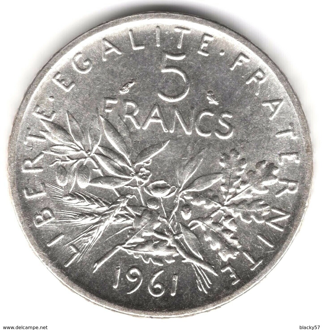 5 Francs Semeuse Argent 1961 - Autres & Non Classés