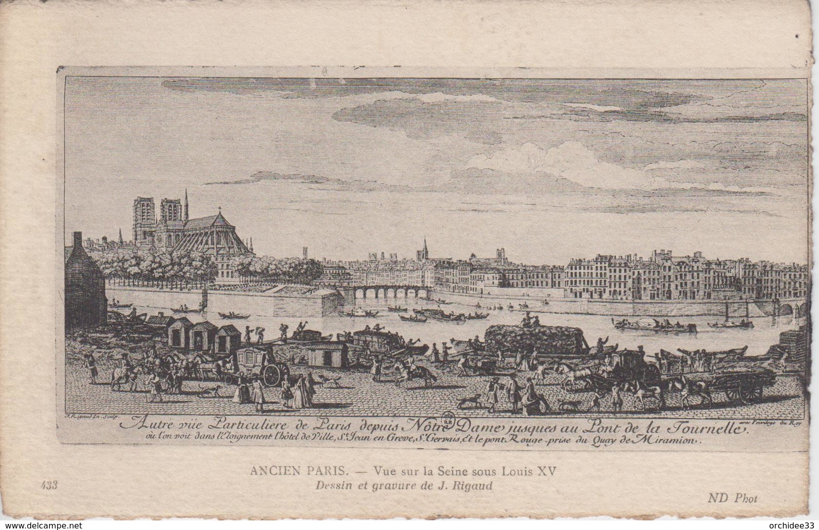 CPA Paris - Série "Ancien Paris" - Vue Sur La Seine Sous Louis XV - Sets And Collections