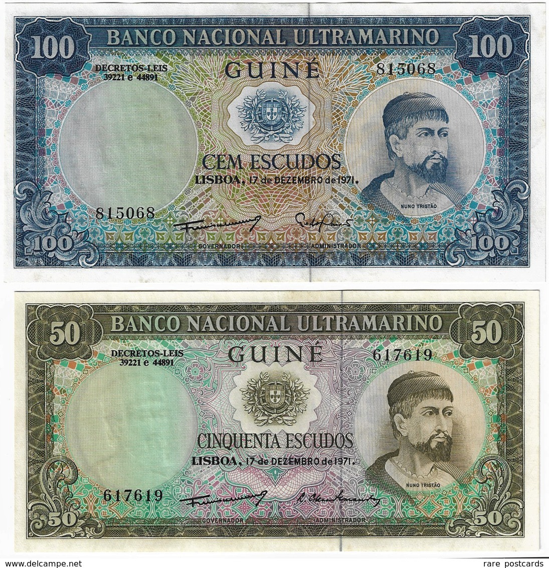 SET 2 PCS - PORTUGUESE GUINEA 50 AND 100 ESCUDOS 1971. UNC - Guinée