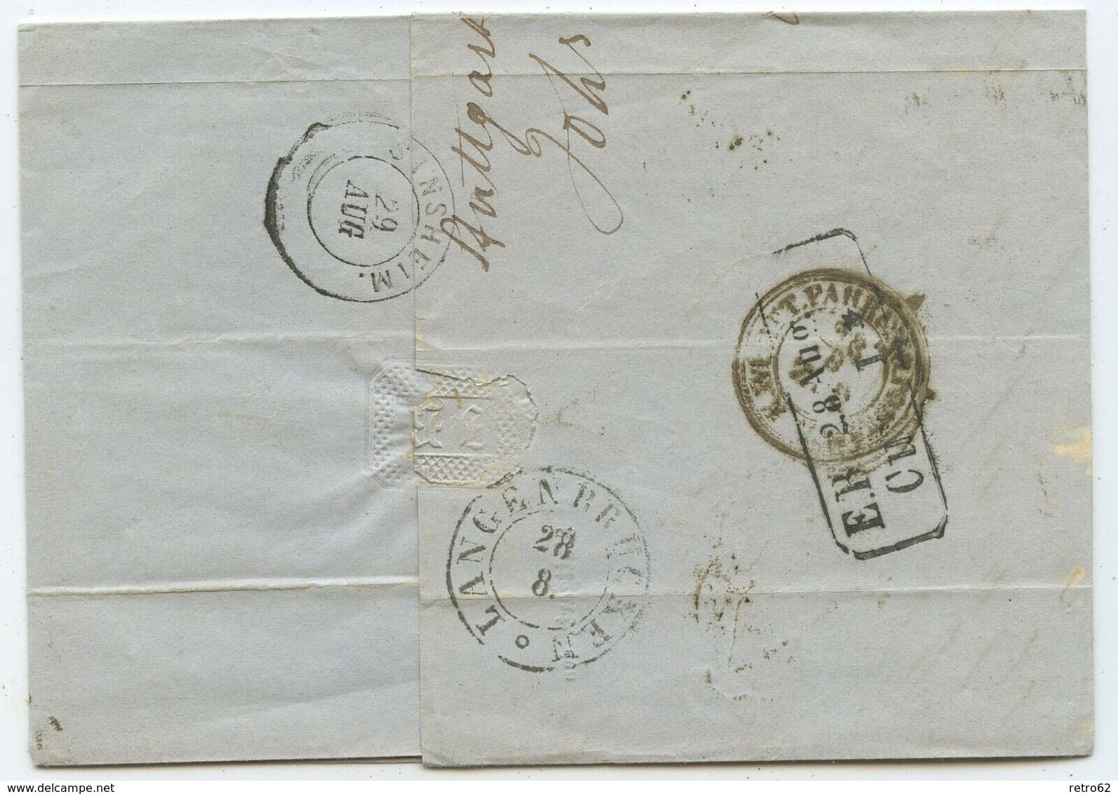 AD Württemberg Brief Stuttgart Sinsheim 1857 - Lettres & Documents