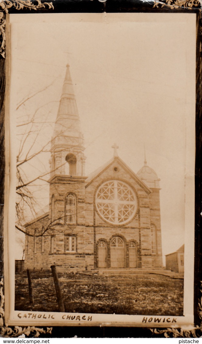 RPPC B&W - Real Photo Véritable 1910 - Village Howick Montérégie Québec - Catholic Church - 2 Scans - Autres & Non Classés