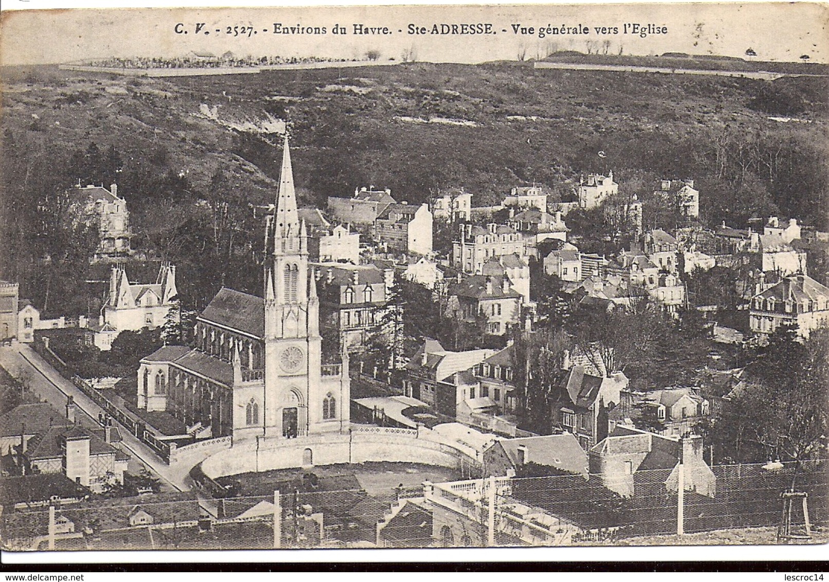 Environs Du Havre SAINTE ADRESSE Vue Générale Vers L'Eglise 1919 Ca&chet Poste Militaire Belge Edition CV 2527 - Sainte Adresse