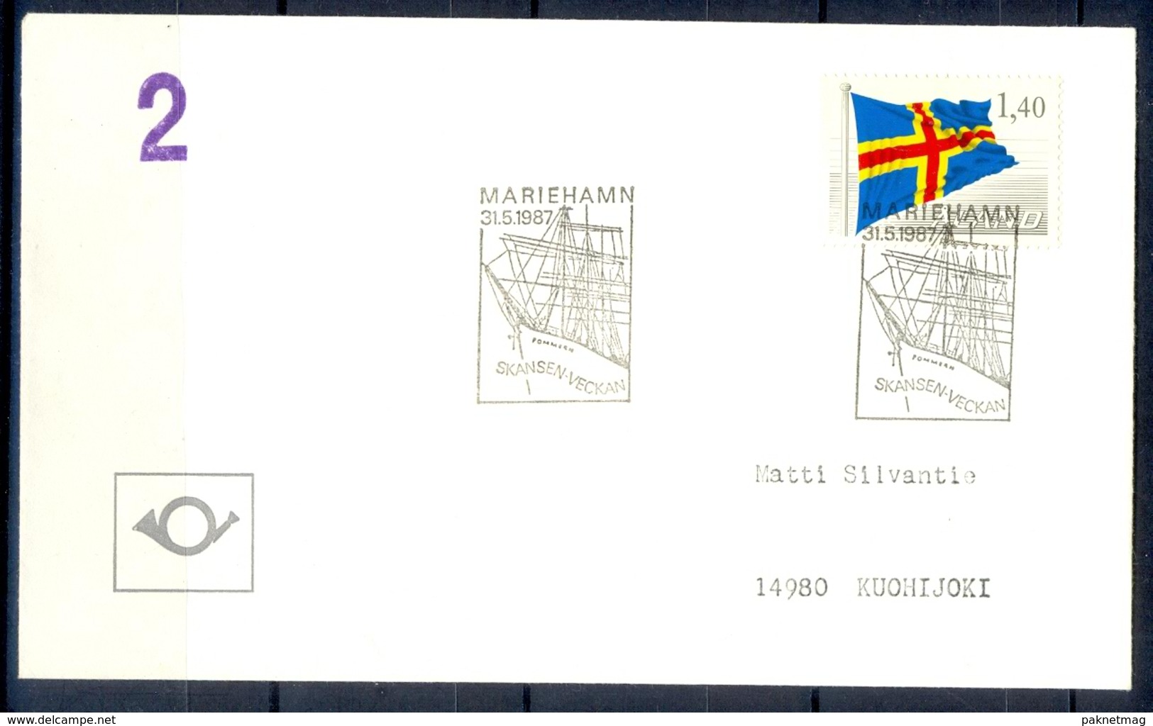 K938- FDC First Day Cover Of Aland. Flag. - Aland