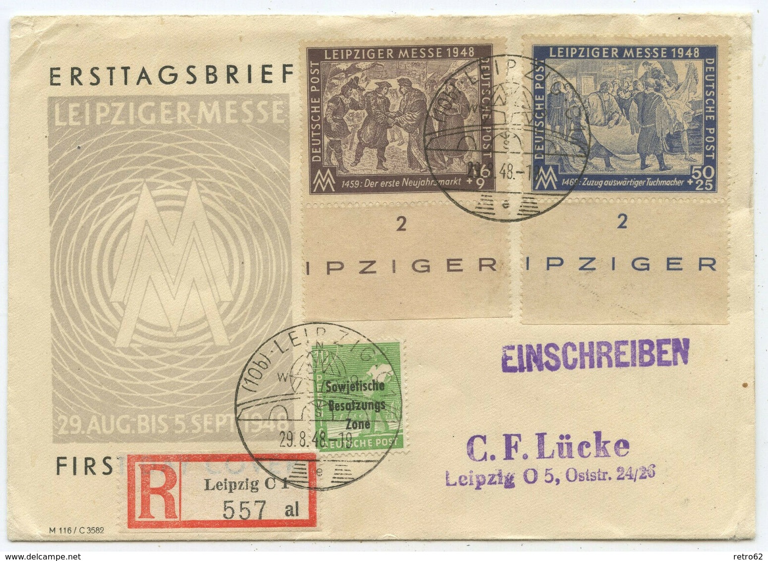 SBZ FDC R Brief Leipzig 1948 - Autres & Non Classés