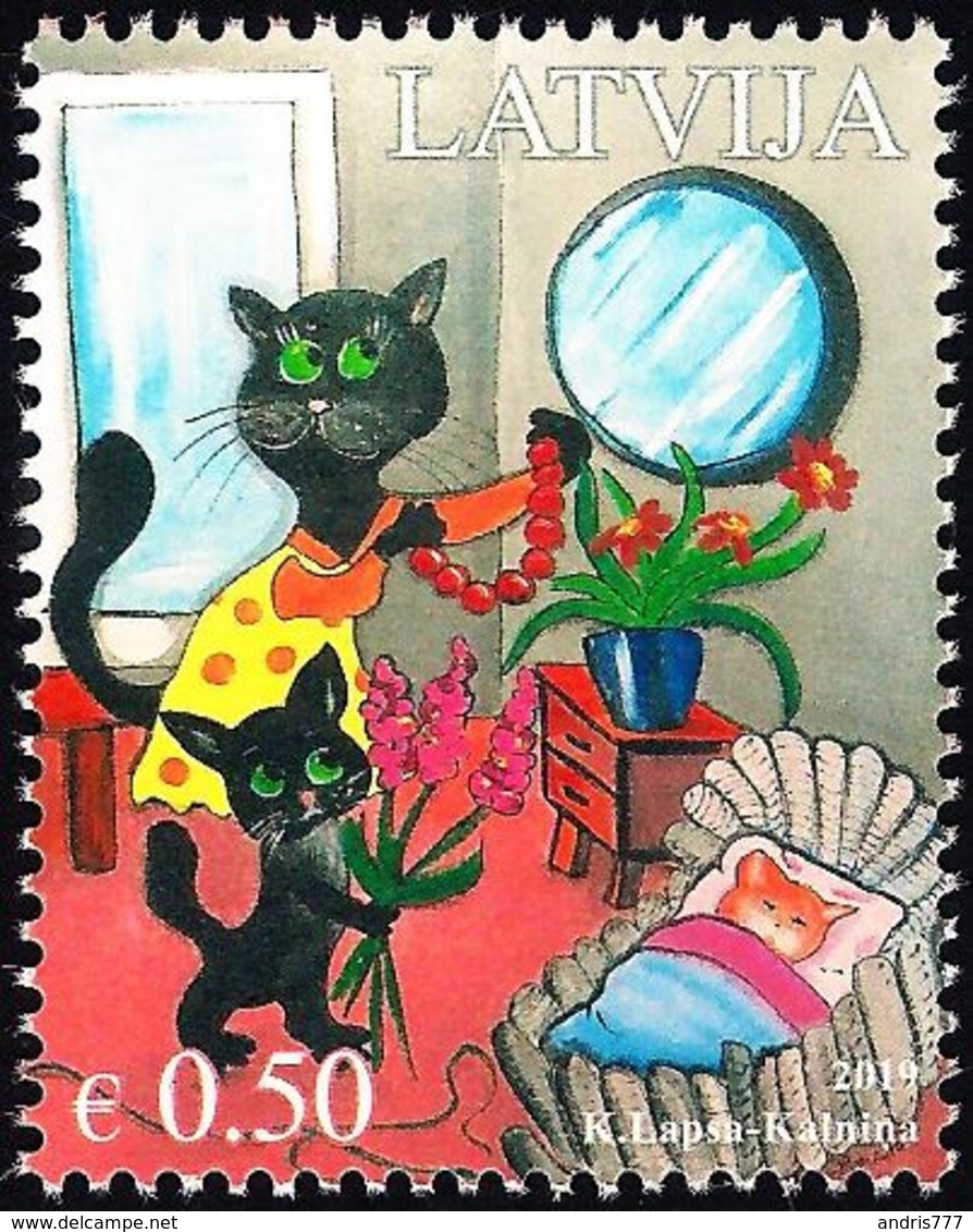 Latvia Lettland Lettonie 2019 (07) Mothers Day - Cat Family - Lettonia