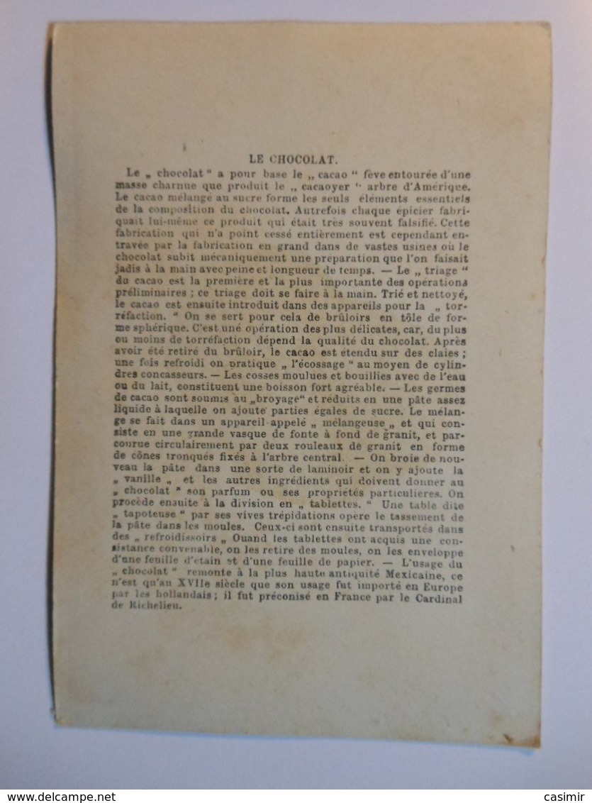 B0078a - Chromo LA FABRICATION DU CHOCOLAT - INTERIEUR D'UNE USINE DE CONFECTION - Other & Unclassified