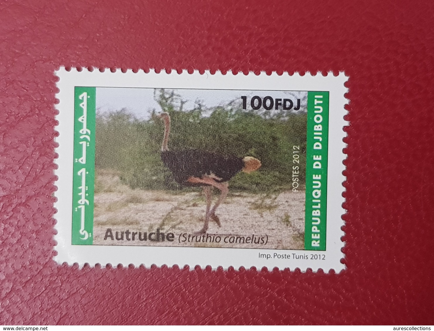 DJIBOUTI FAUNA FAUNE DE OISEAUX BIRDS AUTRUCHE OSTRICH Michel Mi 817 MNH 2012 ** RARE - Autruches