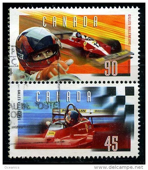 Canada (Scott No.1647-48 - Gilles Villeneuve) (o) Se-tenant - Oblitérés