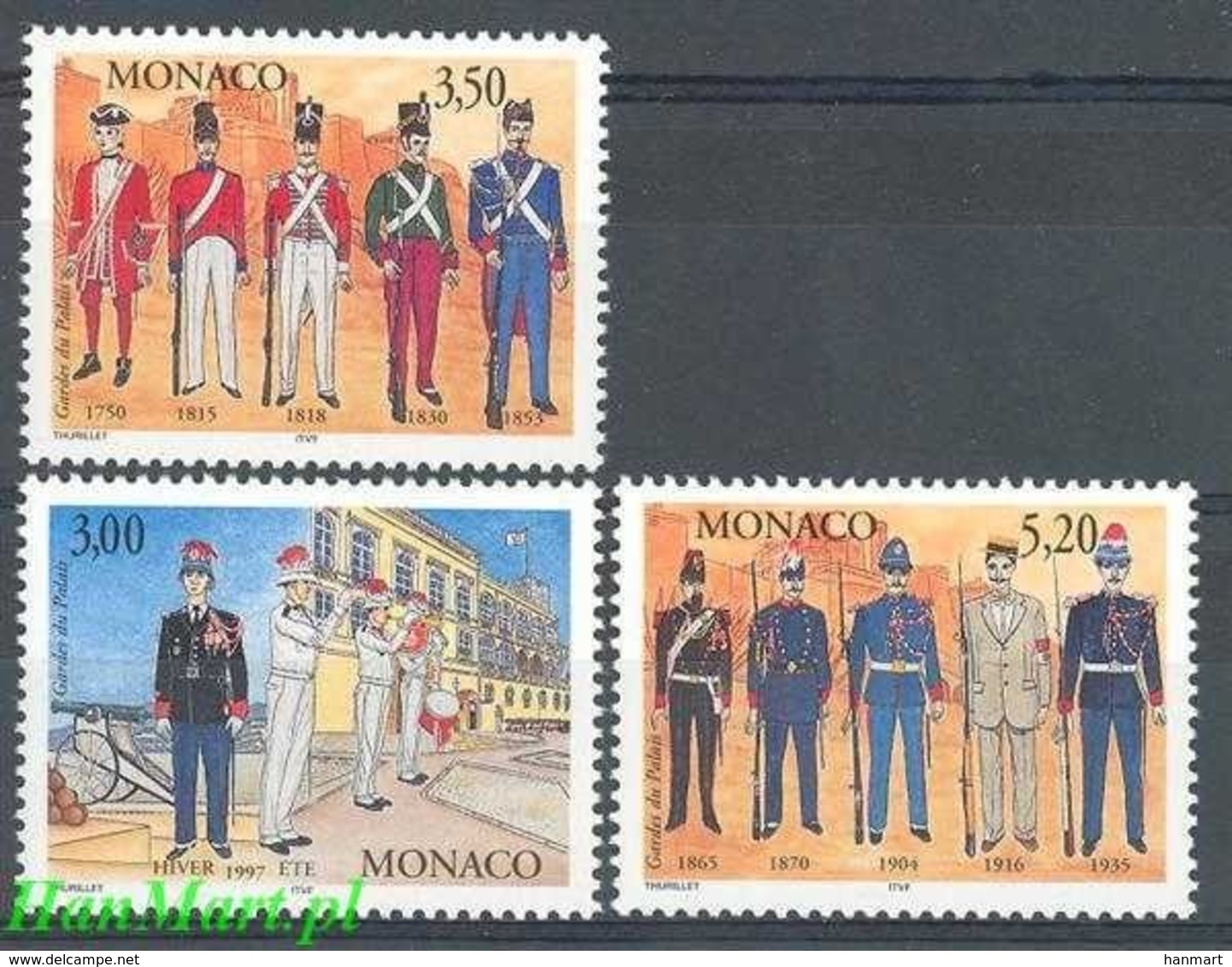 Monaco 1997 Mi 2359-2361 MNH ( ZE1 MNC2359-2361dav105 ) - Militaria