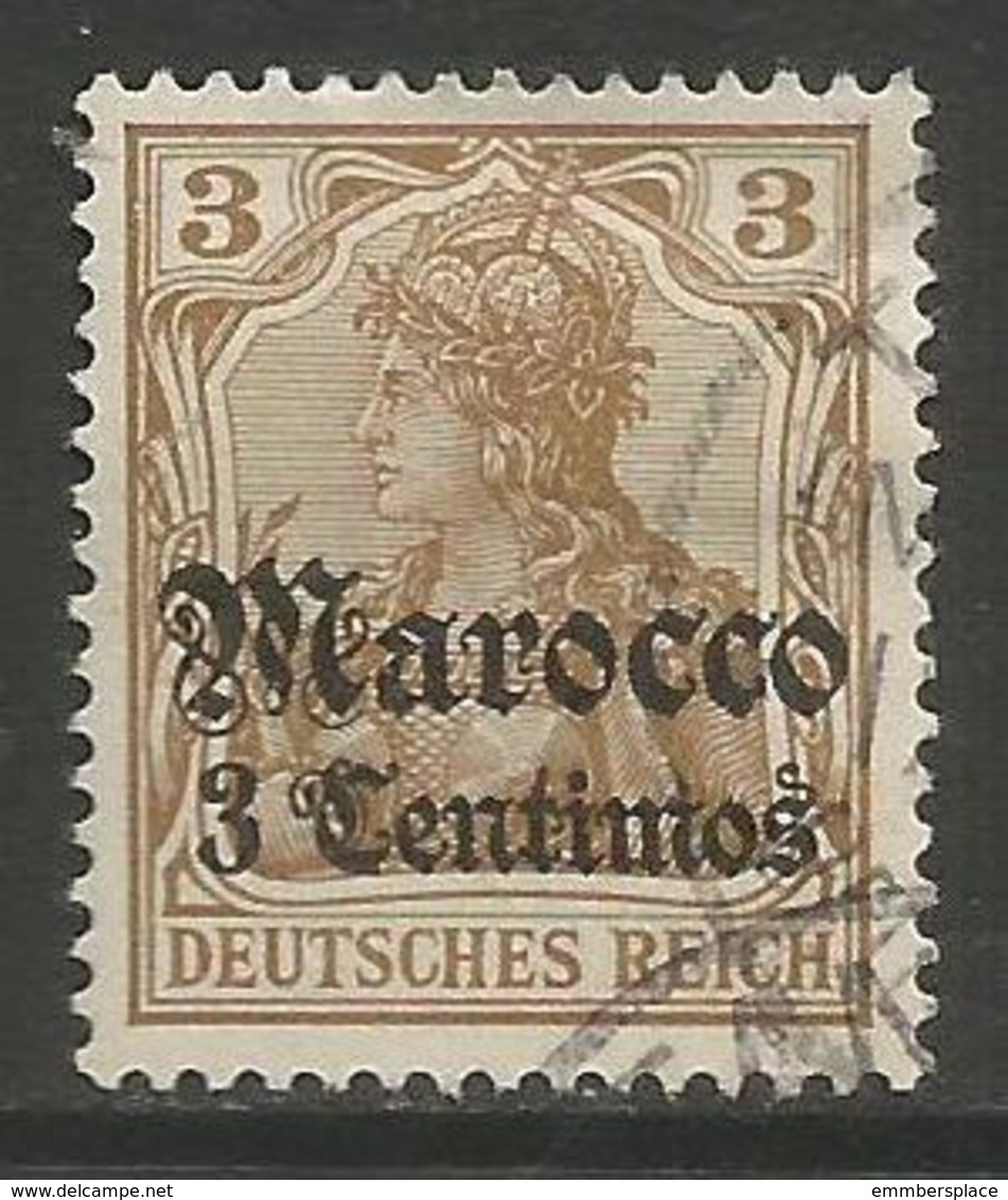 German Offices Morocco - 1906 Germania Overprint  & Surcharge 3c/3pf Used   Mi  33 - Morocco (offices)