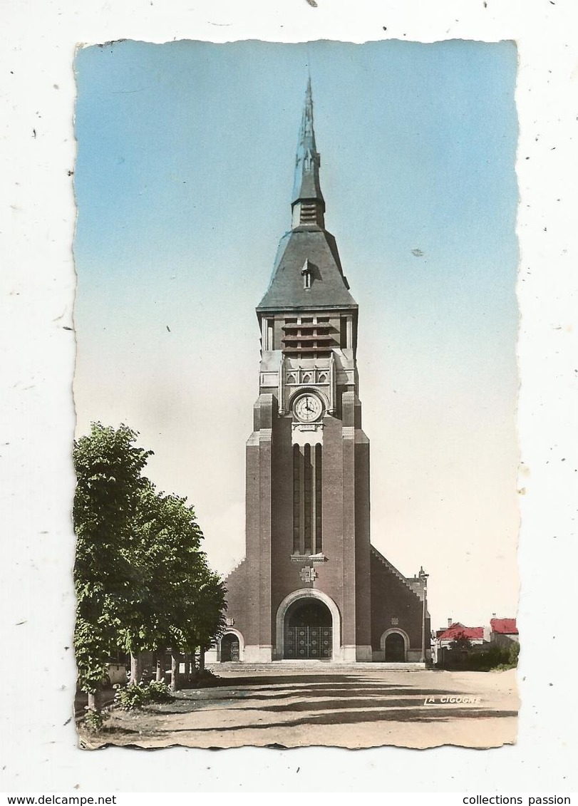 Cp,  80 , VILLERS-BRETONNEUX ,l'église,  Voyagée ,  Ed. La Cigogne - Villers Bretonneux